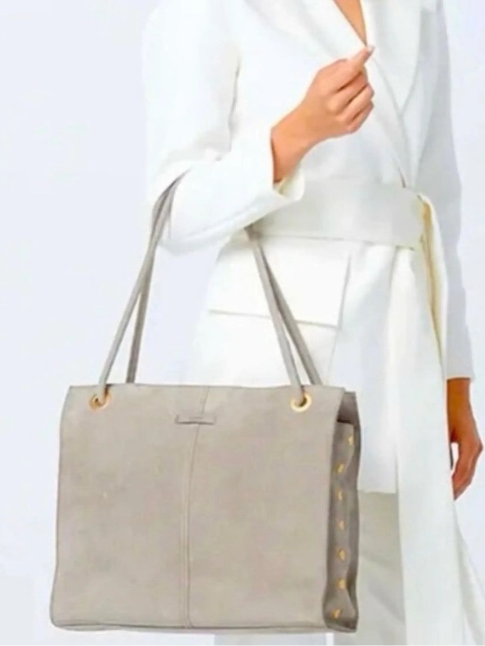 Hammitt Benjamin Pewter Suede Tote EUC